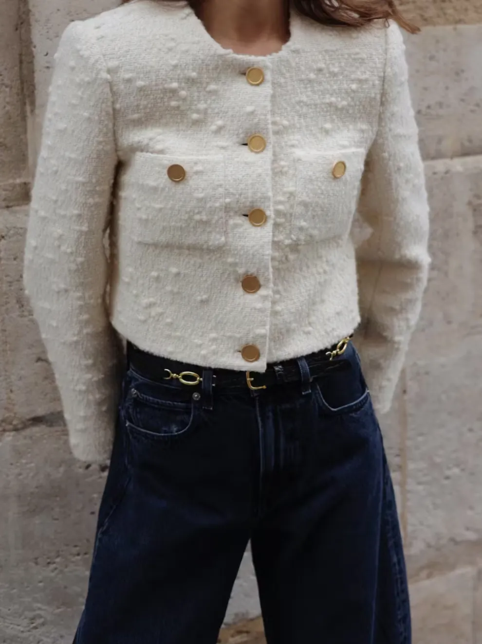 Frame - Cropped Button Front Jacket