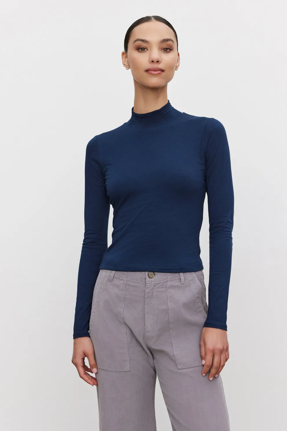 Velvet - Nadene Gauzy Whisper Novelty Mock Neck