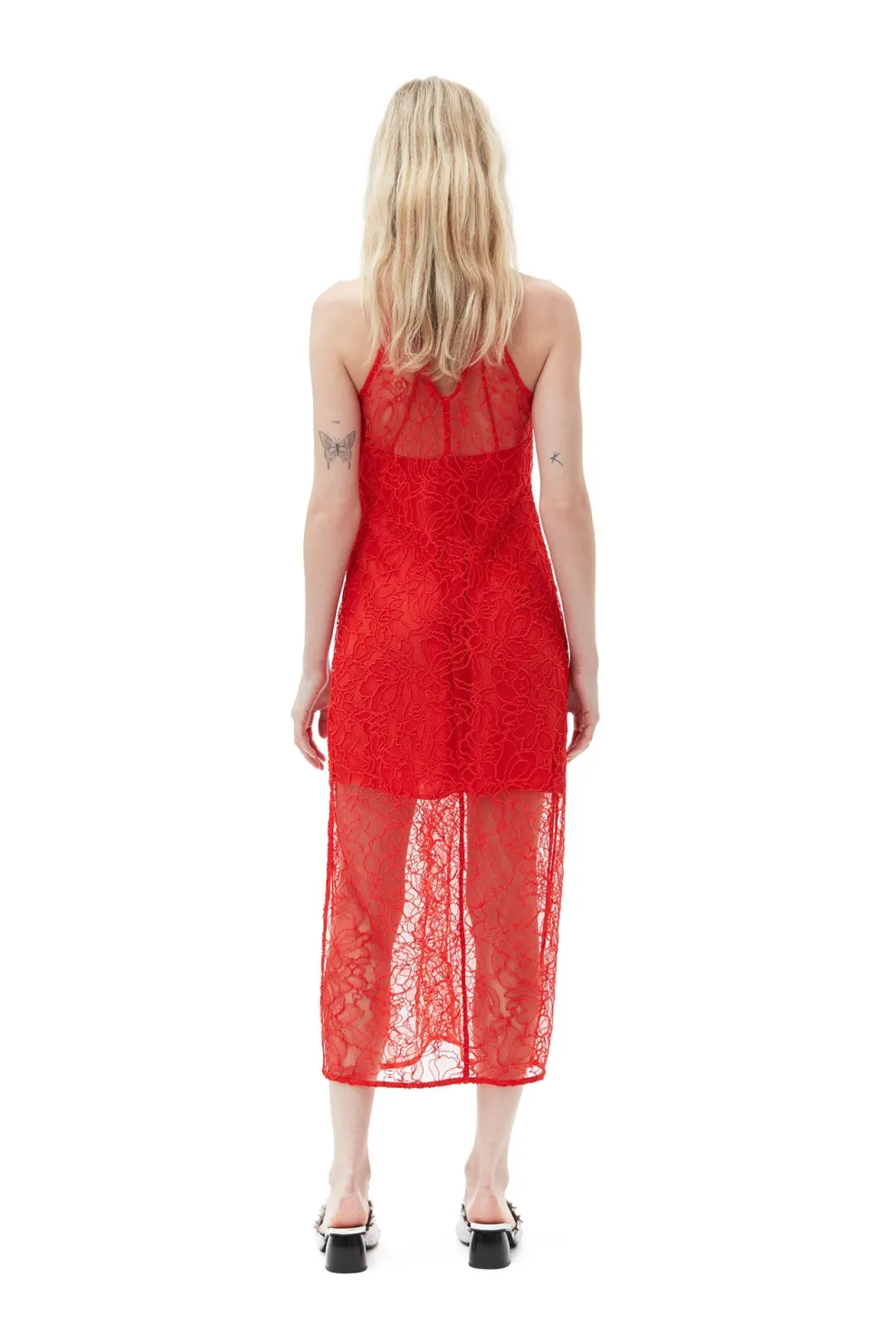 Ganni - Light Lace Halter Neck Dress