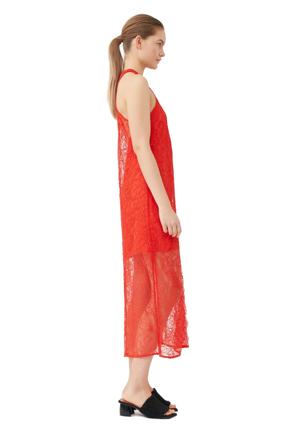 Ganni - Light Lace Halter Neck Dress