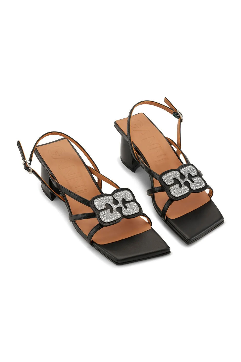 Ganni - Butterfly Strass Kitten Heel Sandal