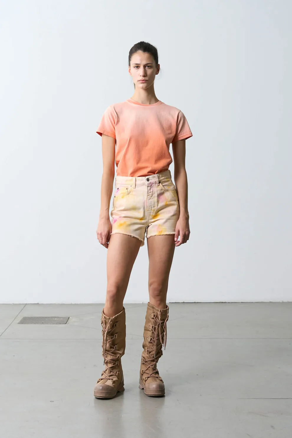 Haikure Sharon Orange Tie Dye Short