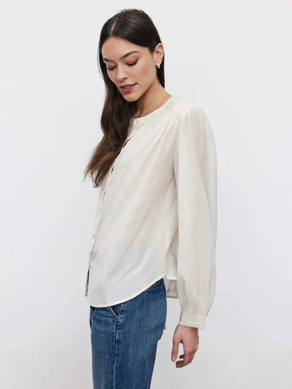 Velvet - Holly DS Embroided Lace L/S Top