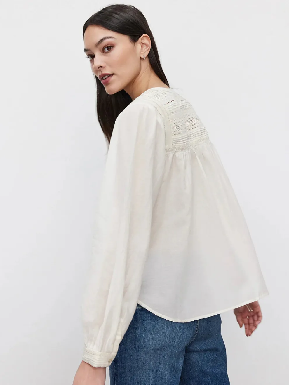 Velvet - Holly DS Embroided Lace L/S Top