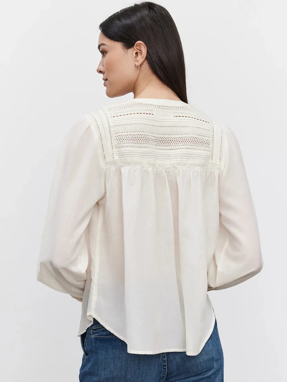 Velvet - Holly DS Embroided Lace L/S Top