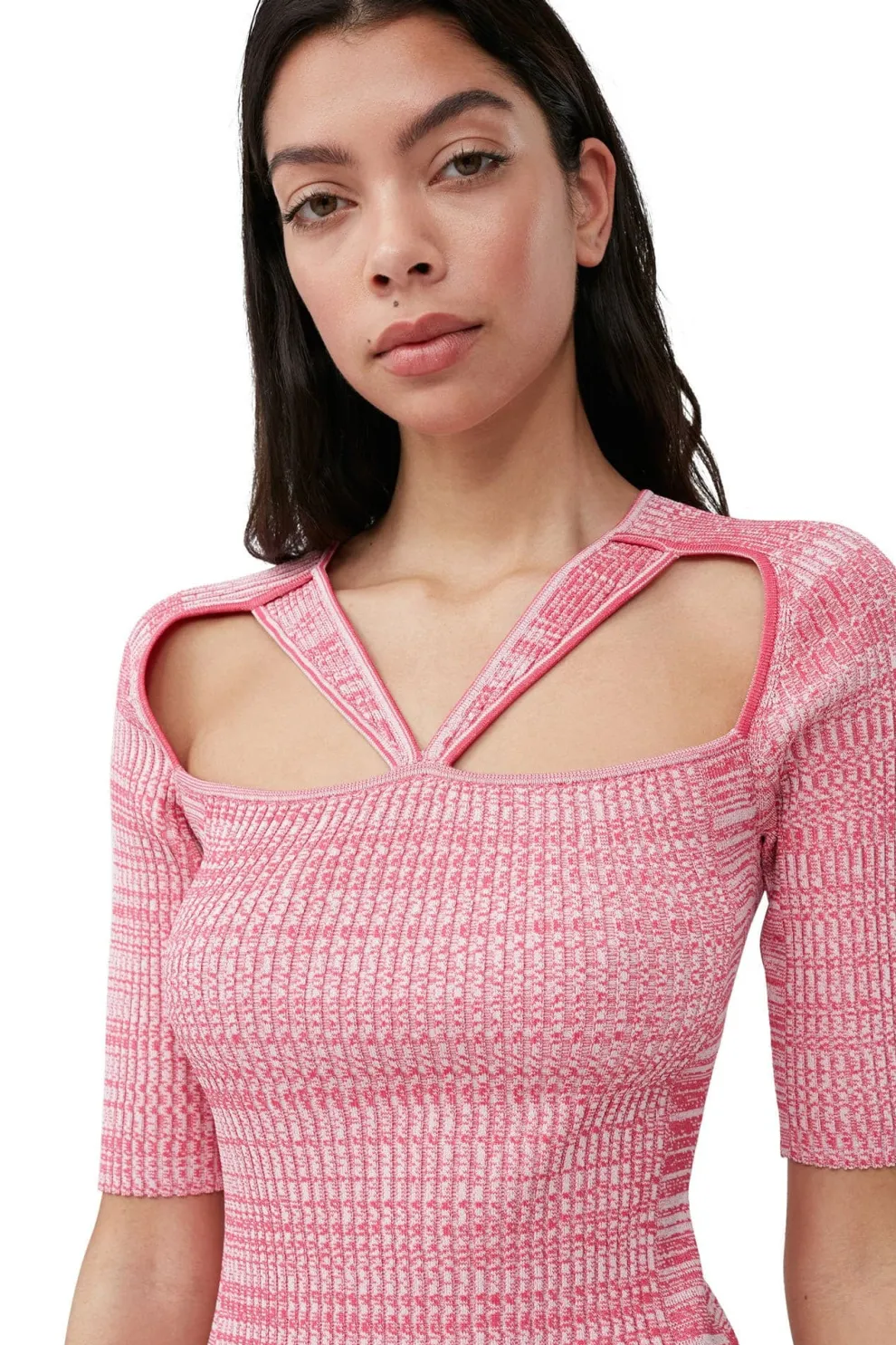 Ganni - Melange Cut Out Mini Dress