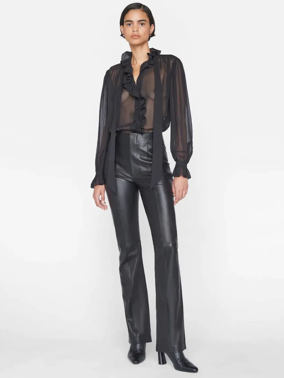 Frame - Ruffle front button up shirt