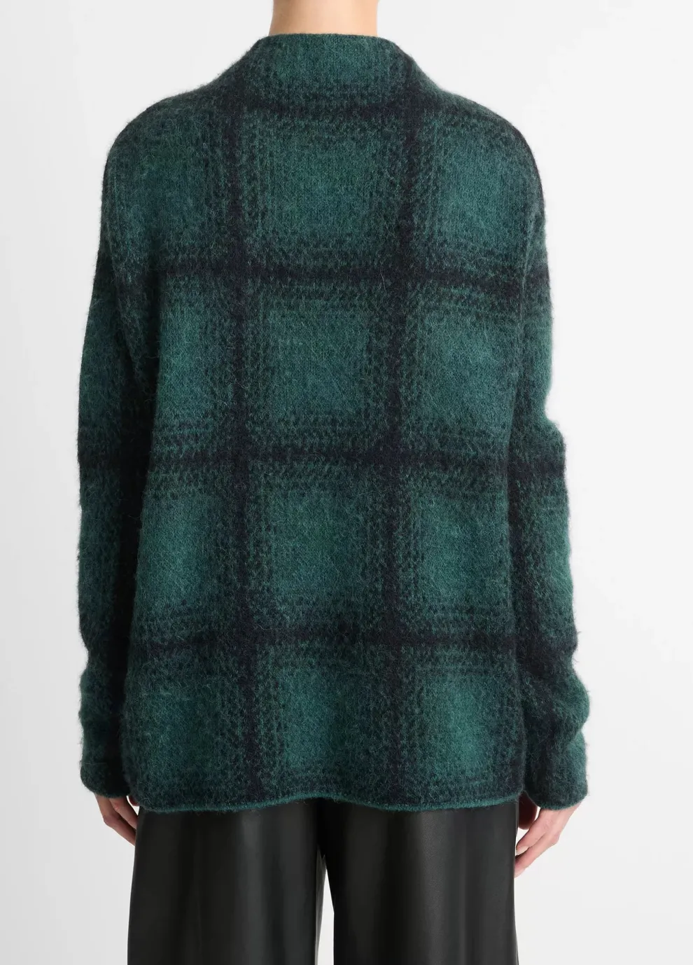 Vince - Shadow Plaid Funnel Neck Sweater