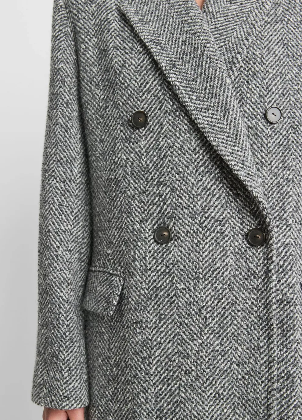 Vince - Herringbone Double Breasted Coat