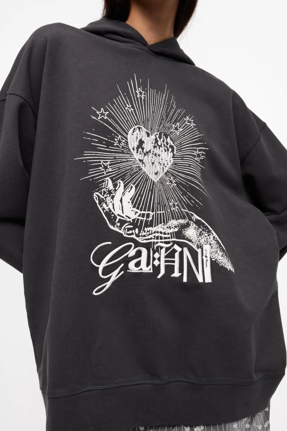 Ganni - Isoli Heart Oversized Hoodie