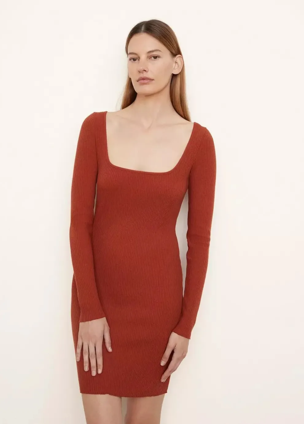 Vince - Long Sleeve Square Neck Mini Dress