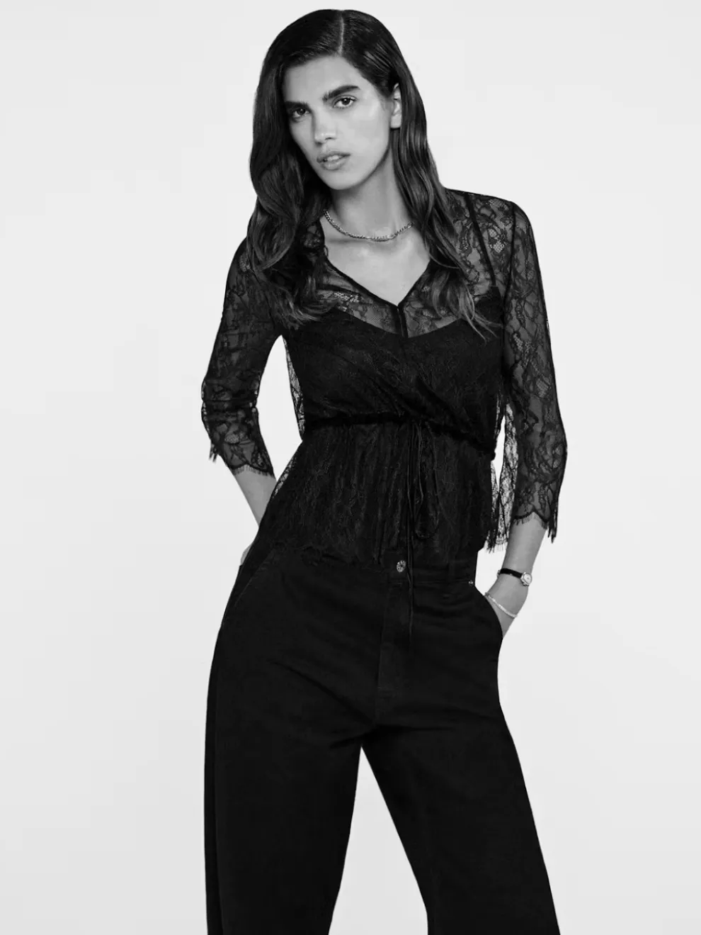 Frame - Lace V-Neck Blouse