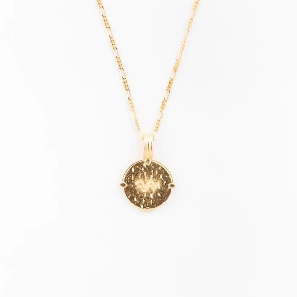 Two Lions - Zodiac Female Body Gold Aquarius