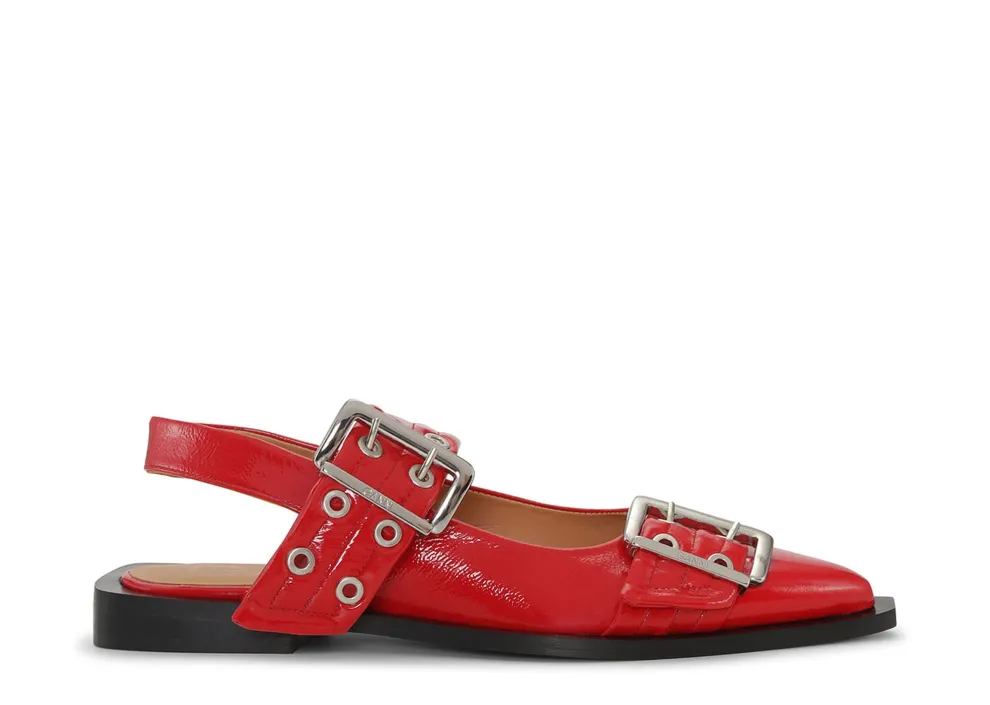 Ganni - Feminine Buckle Ballerina Naplack