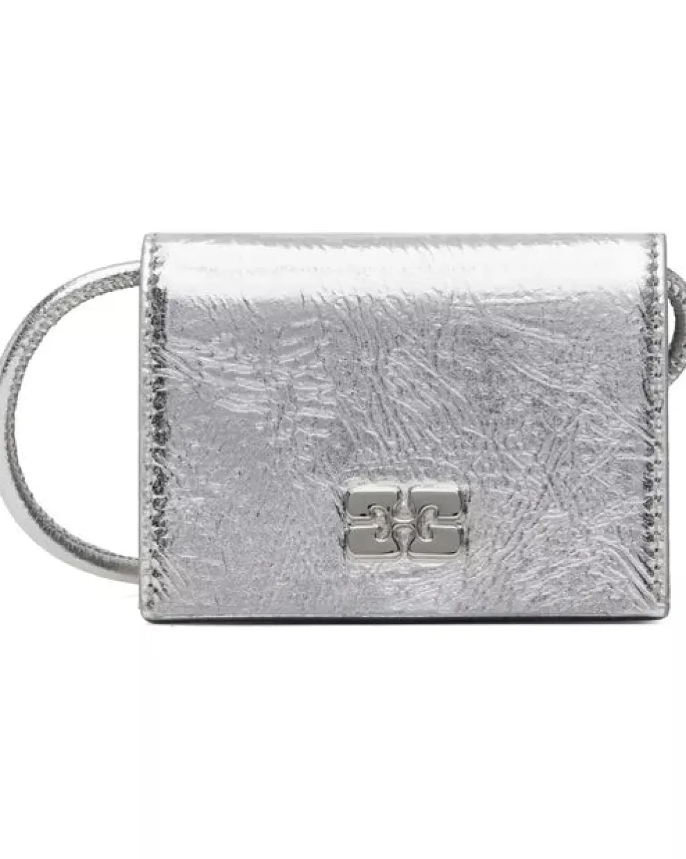 Ganni - Ganni Bou Wallet On Strap Metallic
