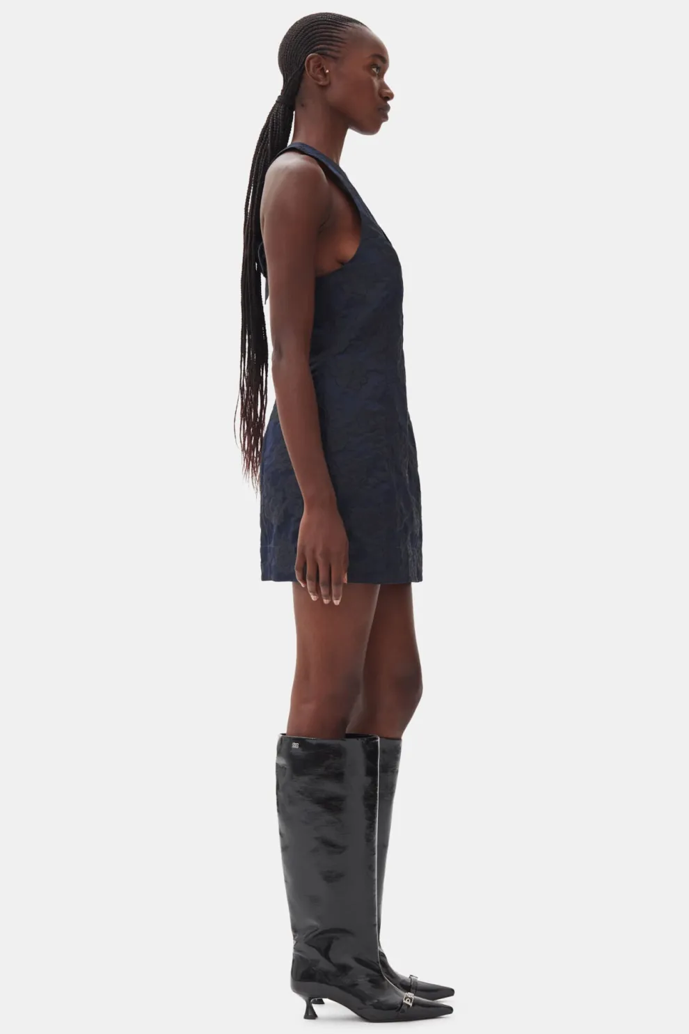 Ganni - Botanical Jacquard Tie Strap Mini Dress