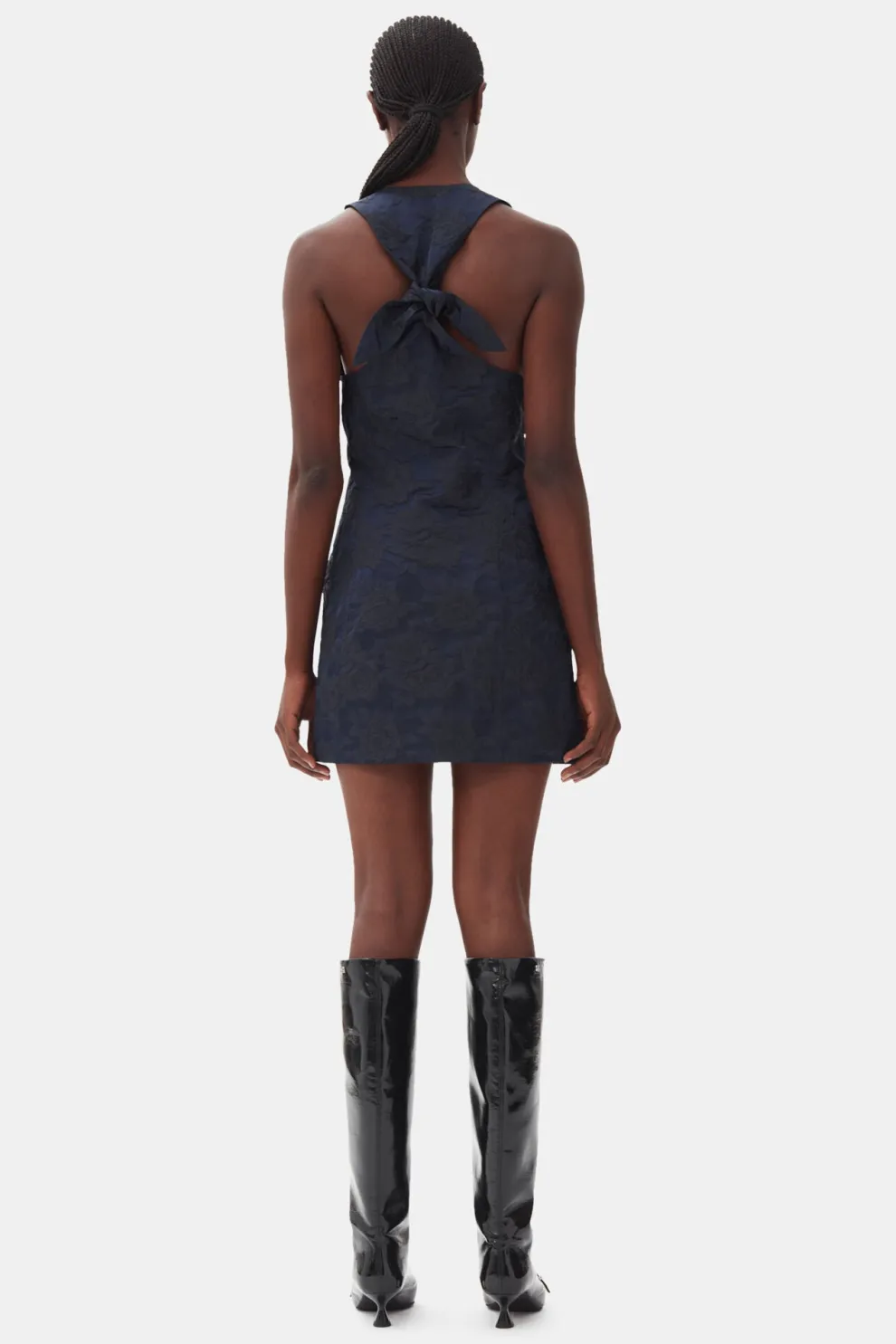 Ganni - Botanical Jacquard Tie Strap Mini Dress