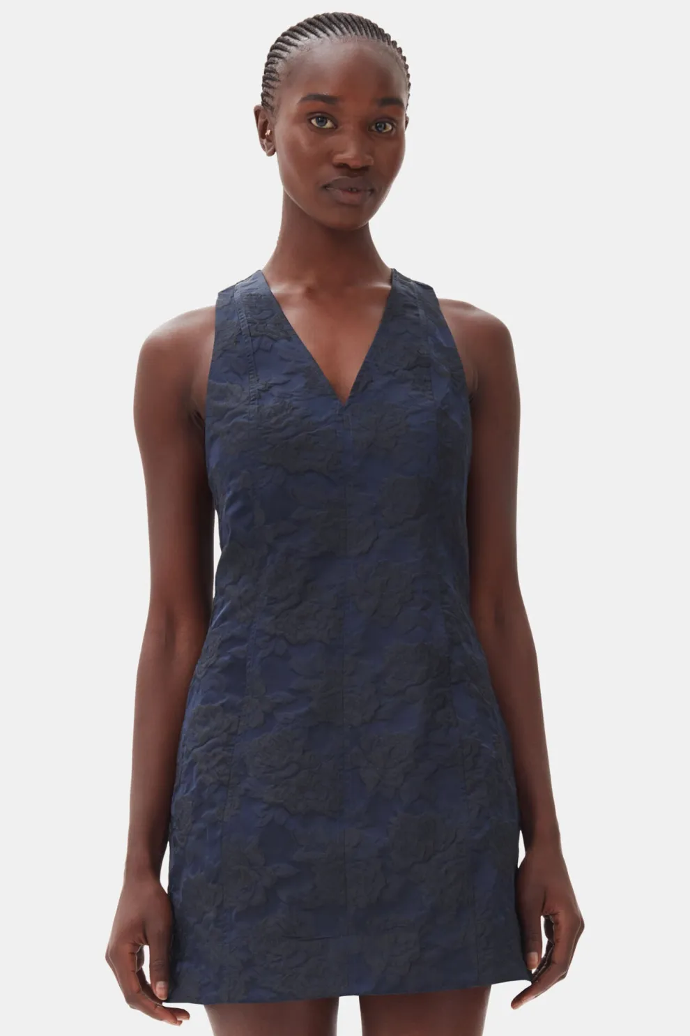 Ganni - Botanical Jacquard Tie Strap Mini Dress