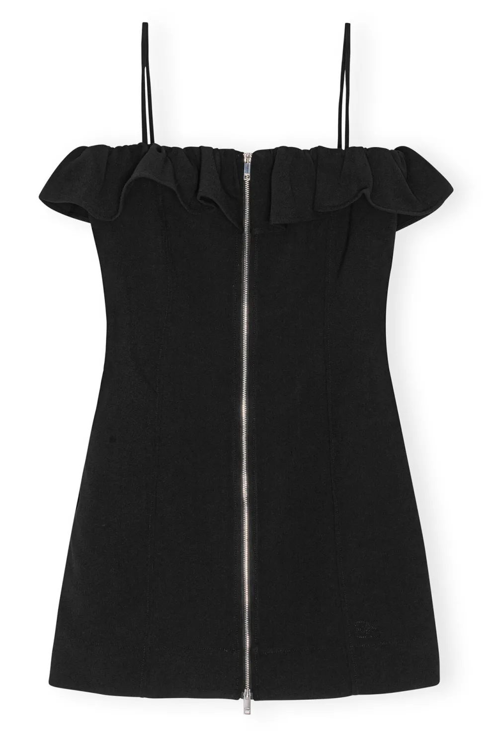 Ganni - Bonded Crepe Strap Mini Dress