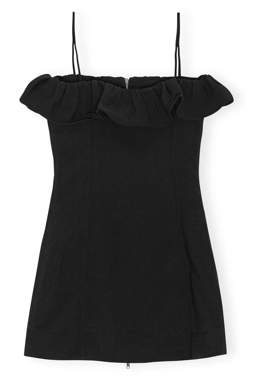 Ganni - Bonded Crepe Strap Mini Dress