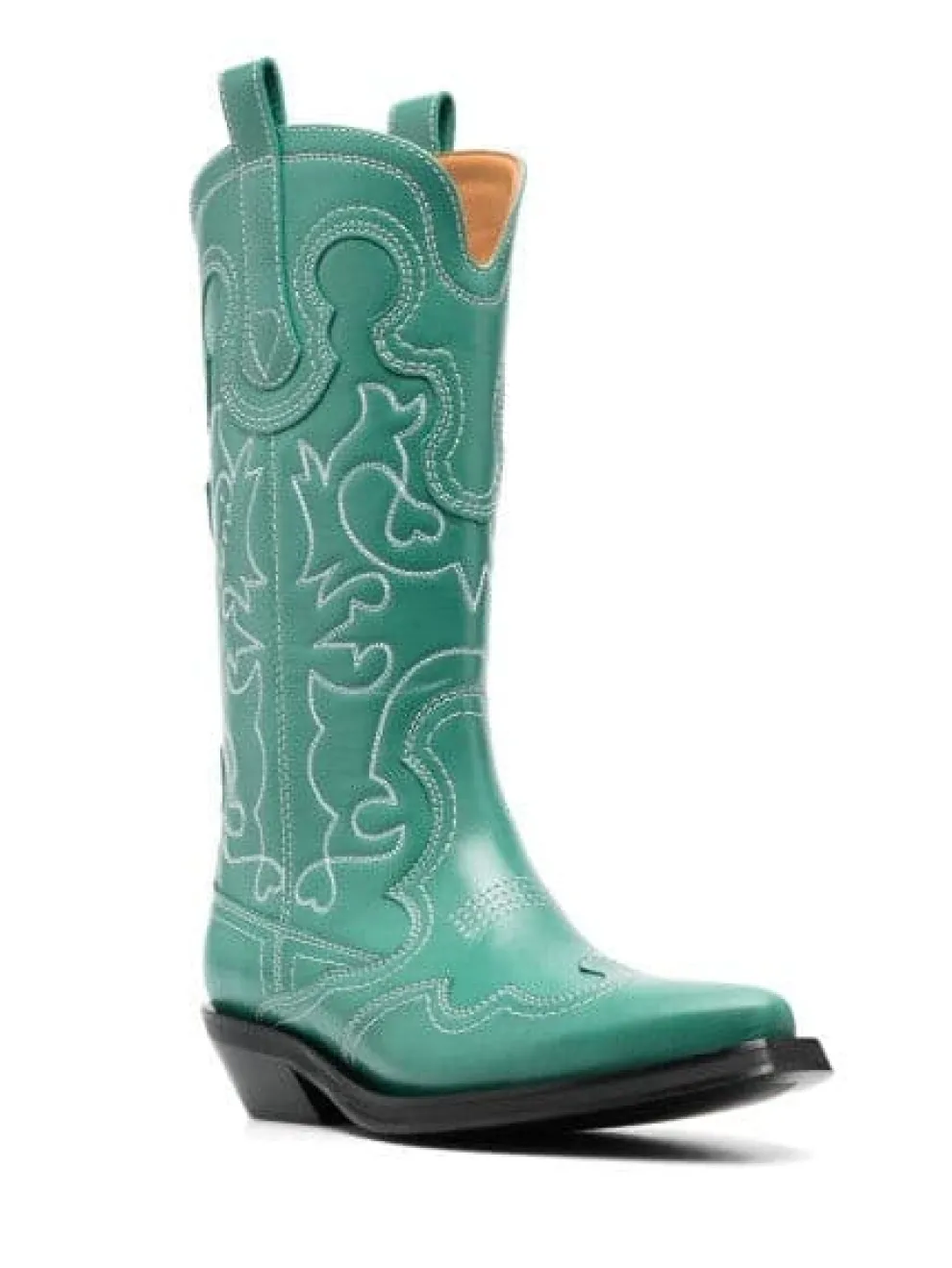 Ganni - Western Boots with Embroidery